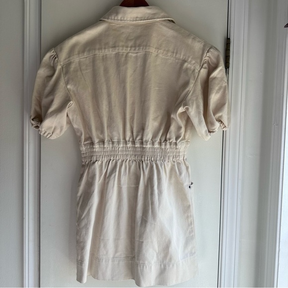 C/MEO Collective Puff Sleeve Utility Mini Dress Beige Size M - Picture 4 of 8